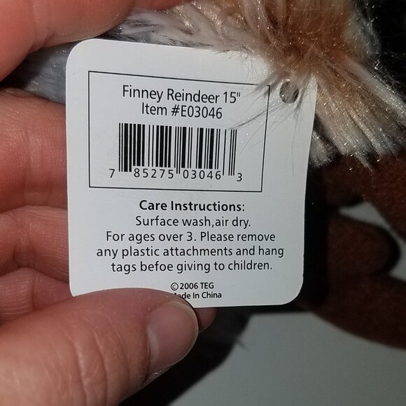 Finney Reindeer Plush Encore 15" Stuffed Animal Toy Christmas Decor w/TAG - Picture 11 of 12